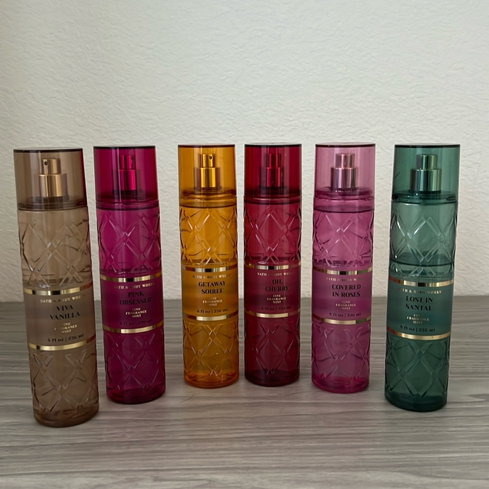 Bath & Body works body spray lot fine fragrance mist 6 bottles